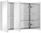 kleankin Spiegelschrank, Badezimmerschrank mit 5 Ablagen, Badschrank mit 3 Glastüren, Aufbewahrungsschrank, Hängeschrank, Wandschrank, Edelstahl, 70 x 12 x 55 cm, Silber