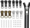 52 Pezzi Cursore Cerniera Ricambio, #5 Cursori per Cerniere Lampo, Zip Fix Zipper Cerniera Lampo Sostituzione Universale, Cursore Cerniera, Zipper Repair Kit per Giacche, Valigie, Jeans e Zaini