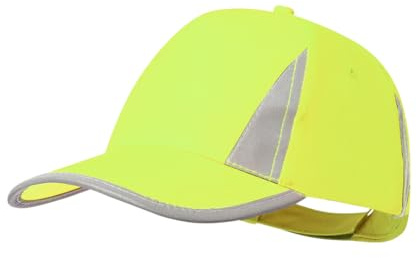 BLUECHOLON Gorra de Trabajo de 5 Paneles, Poliéster, Alta Visibilidad, Ajustable, Amarillo Flúor, Naranja Flúor (Poliéster, Amarillo Flúor)