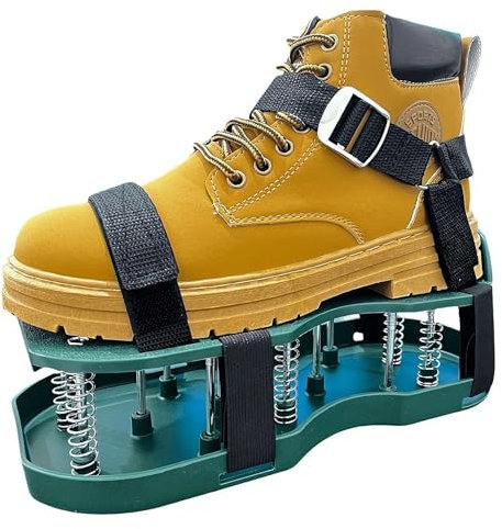 JHIALG Aérateur de gazon pour gazon pré-assemblé, design automatique de la saleté et des feuilles, lacets réglables, chaussure d'aération double couche à ressort automatique, parfait pour pelouse,