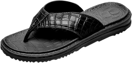 Tongs en cuir pour homme - Semelle intérieure - Séparateur d'orteils - Antidérapantes - En cuir synthétique - Chaussures de douche légères - Sandales de plage - Semelle souple - Sandales décontractées