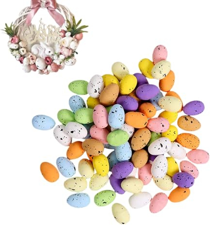 Ostereier-Set – 100-teiliges Kunstschaum-Eier-Set, Mini-Gemälde, buntes Eierdekorationszubehör | Kreative Frühlingsfeiertags-Ornamente, Krallenschalen