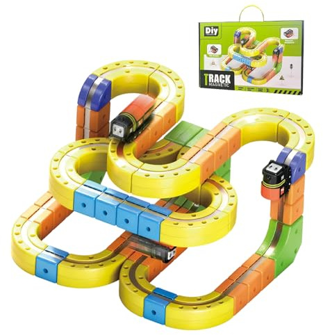 Genérico Juego De Tren Eléctrico,Juguete Educativo Stem Magnético 3D - Tren Magnético para Niños | Regalo Cumpleaños Navidad Viajes Escuela Infantil Casa Colegio Niños Niñas