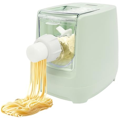 Electric Pasta Maker, 260W Automatic Noodle Maker Machine with 13 Molds, Pasta Dough Pressing Machine for Homemade Noodles and Spaghetti (Green)