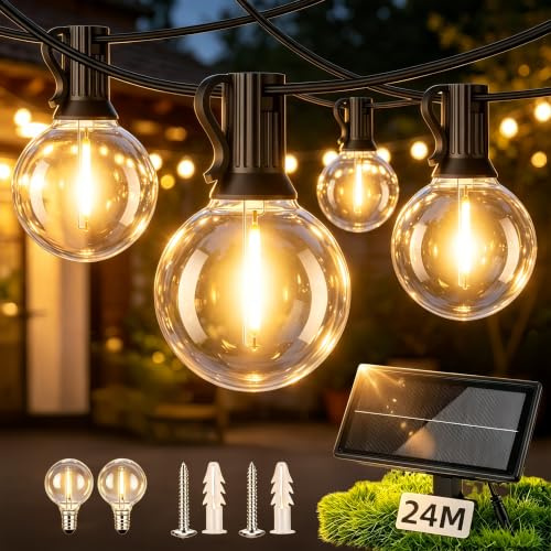 LaPitio Guirnaldas Luces Exterior Solar 24M, Impermeables Regulable