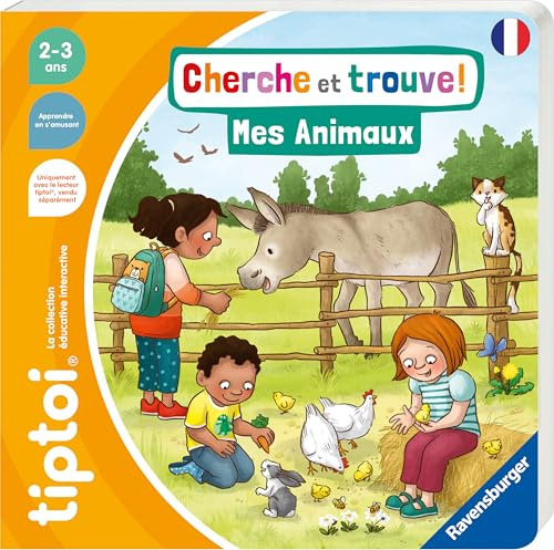 Ravensburger - tiptoi® - Livre interactif - Cherche et trouve - Mes animaux - Jeu éducatif électronique, sans écran - A partir de 2 ans - version française - 13099046