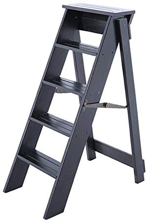 WYF-ZB di Legno Solido 5-Step Sgabello Pieghevole Ladder Multifunzione Sgabello Climb Biblioteca Multifunzione Sedia a cavalletto mensola Bookshelf impianto Basamento Pieghevole Sedie 5-Step