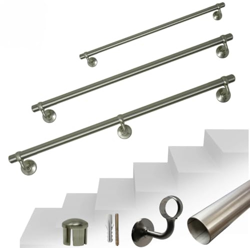 Parpyon® Corrimano a muro maniglia appoggio passamano in Acciaio INOX a parete Scale, Bagno, Doccia, Cucina, maniglione bagno - porta asciugamani 100% prodotto Italiano