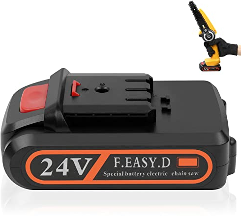Flintronic Mini batería de motosierra, 24V-1500MAH Batería a Motosierra para Motosierra Eléctrica Inalámbrica, Sierra de Poda Portátil con Una Mano, para Cortar Madera, Podar, Jardín.