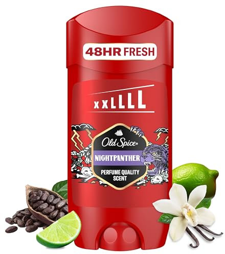 Old Spice Night Panther Men's Deodorant Stick 85ml, 24/7 Fressshhh With Daily Use, Long Lasting Perfume Quality Scent, Odour Protection, 0 percent Aluminium Salts, Invisible On Black & White