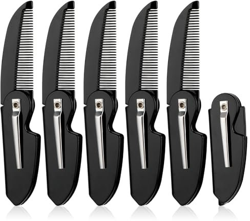6 Stück Faltbarer Bartkamm für Männer Taschenkamm Schnurrbartkamm Kleiner Schnurrbart Kamm Herren Bart Schnurrbart Kämme Tragbarer Styling Haarkamm für Schnurrbärte Styling Fellpflege