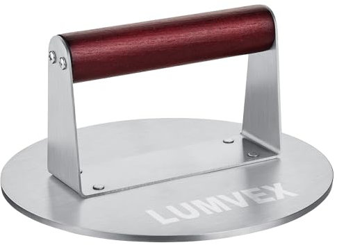 Presse Smash Burger en Acier Inoxydable Épais, Presse Steak Haché 16 cm, Antiadhésive Facile à Nettoyer Presse Hamburger pour Steak, Burger, Patties, Grill, Lard