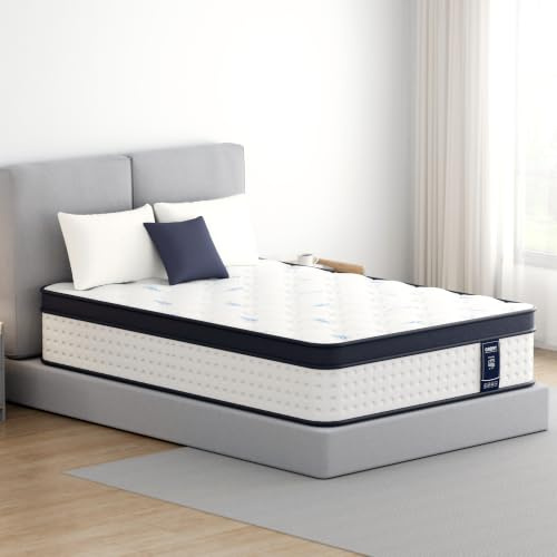 Grbsy Matelas 140x190 cm, 26 cm d’épaisseur Confortable, Latex, Mémoire de Forme & Mousse HD, Ressorts Ensachés 7 Zones, Fermeté Médiane, Soutien Lombaire, Indépendance de Couchage, Oeko-TEX 100