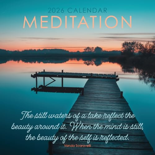 2026 Meditation 12 x 12 Square Hanging Wall Calendar with Stunning Photographs and Relaxing Quotes - No Plastic, Environmentally Friendly. Daily, Weekly, Monthly 12 Month Planner