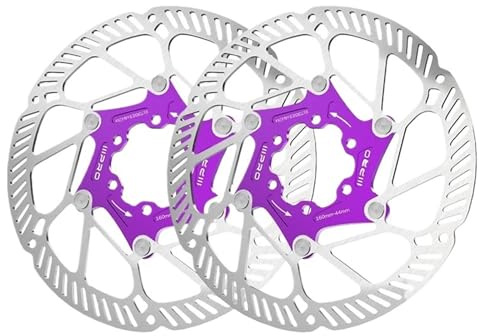 Cykelbromsskiva, lätt, flytande, värmeavledning, hög bromsprestanda, skivor 140/160/180 mm (160 mm-purple-2 st)