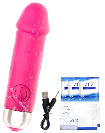Mini vibromasseur pour femmes, sextoys féminins, coffrets de mini vibromasseurs pour couples, vibromasseurs puissants, 10 modes de vibration, stimulateur clitoridien, gode (Rose)