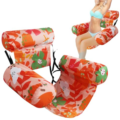 Sillón Flotante Hinchable para Piscina - Tumbona Inflable para Bronceado,Tumbona Flotante de Piscina - para Vacaciones en la Playa, Viaje, Río, Lago y Reuniones al Aire Libre