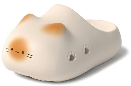 Generisch Zapatillas de estar por casa para mujer, aspecto de gato, nube, zuecos para patas de gato, con agujero, antideslizantes, suaves, de algodón de azúcar, zapatos de jardín, aireados, para los