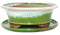 Exotenherz - Bonsai-Schale mit Unterteller Gr. 4 - Sonderglasur mit edlem Farbverlauf-Effekt - oval 09 - hellgrün-beige - L 25,5cm - B 21cm - H 9cm