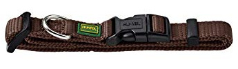 HUNTER VARIO BASIC Hundehalsung, Hundehalsband, robust, geschmeidig, Klickverschluss, S/1,5, braun