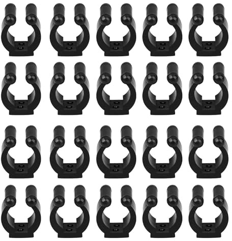 EEEKit Angelrutenhalter Clips, 20 Stück Wandmontierte Angelrutenklammern Rack, C-Clips Aufbewahrungsorganizer für Billard-Snooker-Queues