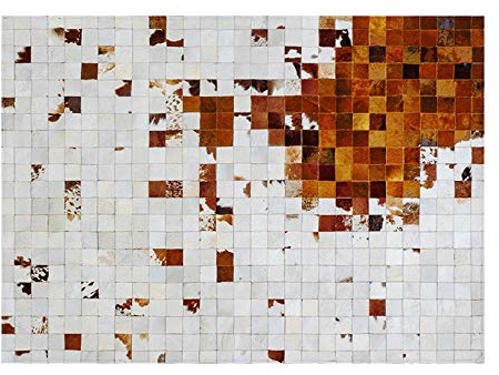 THSJ Decoración del hogar Sala de Estar Alfombra Piel de Vaca Natural, Alfombra de Cuero de Ocio, Alfombra Cuadrada de Gran tamaño para la decoración del Dormitorio de la Sala de Estar