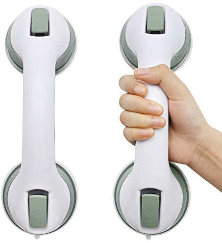 2x Poignées de Douche à Ventouse - en Plastique - Sans Perçage - Poignée de Baignoire Murale, Barres d'appui de Salle de Bain Antidérapante, Poignée de Sécurité Portable pour Enfants Personnes âgées