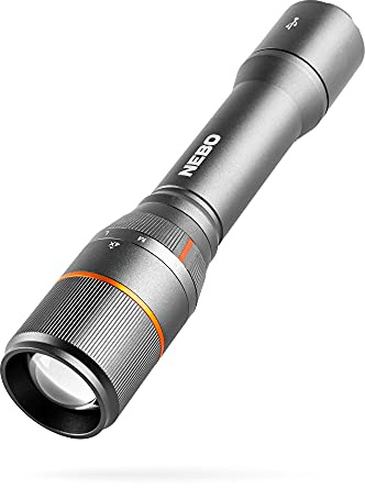 NEBO Davinci NEB-FLT-0020-G Torcia elettrica ricaricabile a LED nera 2000 lumen | Batteria 18650 con batteria esterna - NEB-FLT-0020-G - Grigio