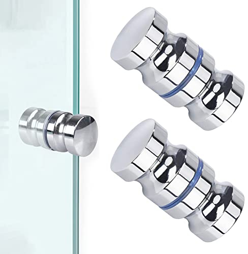 2 Stück Duschtürgriffe,Türknauf Dusche Griff Knopf Dusche Türknauf Edelstahl Duschtürgriffe Beidseitig Edelstahl Türknauf Für Duschtür Glastüren Geeignet Für Bad, Küche Und Büro (M8 Schraube, 30mm)