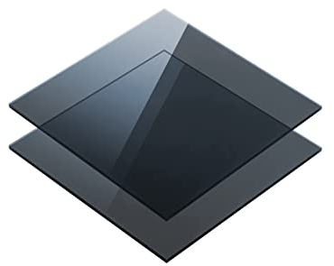Acrylglas farbig, GS Platte, 3 mm stark, vielfältig verwendbar, INNEN & AUßEN, bruchfestes Marken Acrylglas für Lichtobjekte GS Platte (Grau, 10 x 20cm)