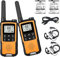 Walkie Talkie Rechargeable, Greaval PMR446 Two Way Radio, 22 Channels Long Range Walkie Talkies for Adults, License Free Walky Talky with Earpiece and USB Cable (Orange 2 Pack)