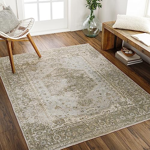 Livabliss Dukan Teppich Läufer waschbar in der Waschmaschine - Vintage Teppich waschbar für Wohnzimmer 80x220 cm, Schlafzimmer, Küche - Orientalischer Boho Teppiche, Teppich Groß in Beige, Elfenbein