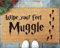 Matte, Willkommensmatte, lustige Outdoor-Matte, Einweihungsgeschenk, Haust?rmatte, neues Zuhause, Geschenk, Muggles, tolerierte Fu?matte 40 x 60 cm