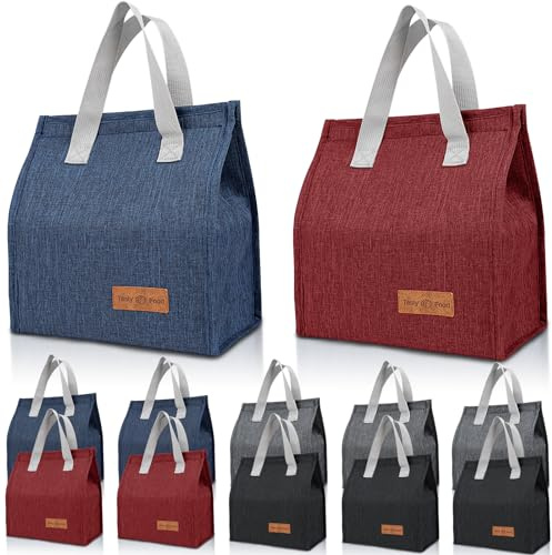 VZZNN 12 Pack Lunch Bags Bulk,Insulated Reusable Lunch Bags with Aluminum for Women Men,Leakproof Tote Large Lunch Box for Office,Work,Beach or Travel,multicolor