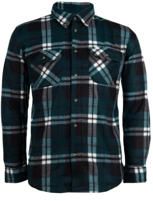Sky T-Shirt Camicia a quadri in pile con bottoni e doppio taschino