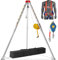 VEVOR Rettungsstativ Stativ-Set, 1800 lbs Winde Stativ für beengte Räume mit 7' Beinen und 98' Kabel für beengte Räume 32,8' Absturzsicherung, Auffanggurt