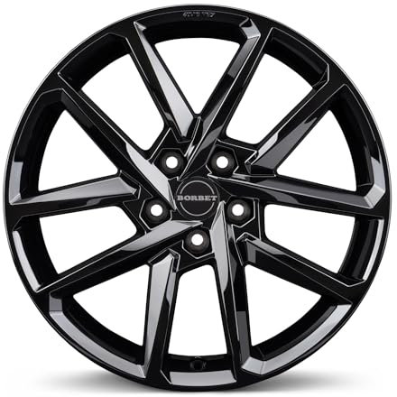 4x Borbet rims alloy rims N 7.5x18 ET40 5x112 black glossy compatible with Mercedes A B C CLA E EQA EQV GLA GLB GLK Marco Polo SLC SLK Vito