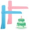 GUO-YING Spatule à gâteau réglable, 2 pièces, rose et bleu Glaçage Lisseur Fondant Outil de lissage pour gâteaux Accessoires de pâtisserie