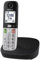 Panasonic KX-TGU410EXB Téléphone Numérique sans Fil, Unité de Base et 1 Combiné, Écran LCD, Appels Favori, Lampe Torche, Compatible avec Les Appareils Auditifs, Noir et Argent