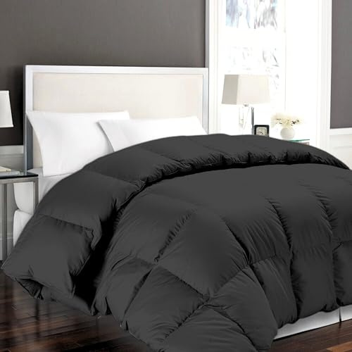 HOMEROKK Couette 220 X 240 cm Noir 450GR/M² Microfibre Douce - Qualité supérieure - (2 Places)