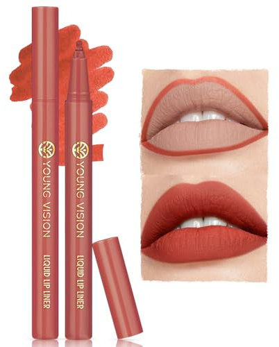 Matte Waterproof Lip Liners Pencil - 2 in 1 Matte Liquid Lip Liner and Lipstick Long Lasting and Waterproof Pencil Non-Stick Cup for All Skin Types (05#, 12g)