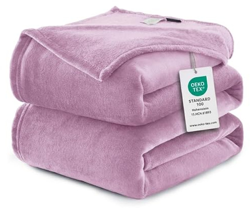 WAVVE Fleece Blanket King Size XXL Light Purple 7.5ft x 9ft - Fluffy Soft Warm Versatile Extra Large Throw Blanket for Bed/Sofa/Couch, 270x230 cm