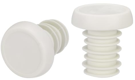 HARFINGTON 1 Pairs Bike Handlebar End Plugs Bar End Caps Expanding Locking Handlebar End Plugs for Most Bike MTB Road BMX Fixed Gear Bike, White
