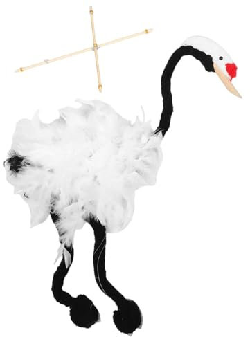 Handgefertigte Kran Marionette Puppe, Lustige Hölzerne Kranpuppe Mit Plüschgefüllter Puppe, Hölzerne Pull Strings Puppenspielzeug, Interaktives Bildungsspielzeug Für Kinder Spiel Und Handwerk