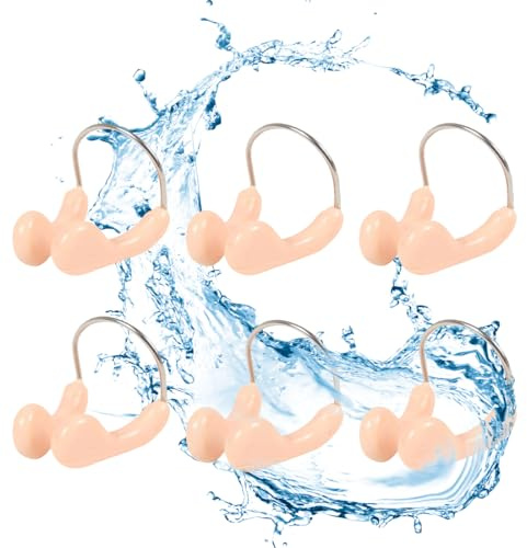 JEYORZY 8 Piezas Pinza de Nariz para Natación Unisex Impermeable Silicona Clip de Nariz Retenedor Fiablepara Pinzas Nariz Natacion para Nadadores de Ocio