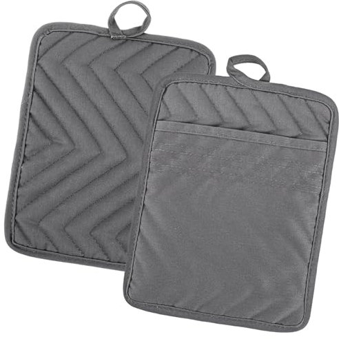 Oruola Lot de 2 maniques en coton avec sac, gants de four antidérapants, résistants à la chaleur pour la cuisson, la cuisson, le barbecue, les accessoires de cuisine (23 × 18 cm)