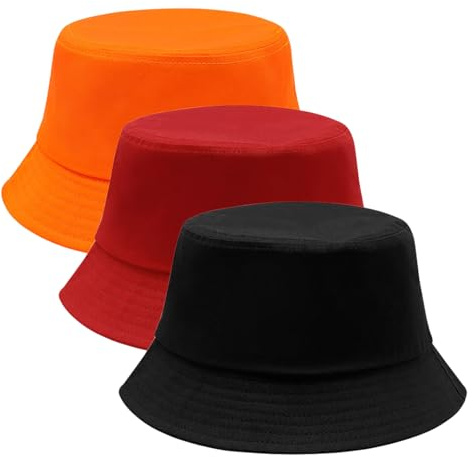 SAIIURV 3-pack färgglad vändbar fiskarhatt för män kvinnor, fiskarhatt på båda sidor, sommar brett brätte solhatt hattar, strand solhatt mode streetwear hatt för hiphop festival fest fest