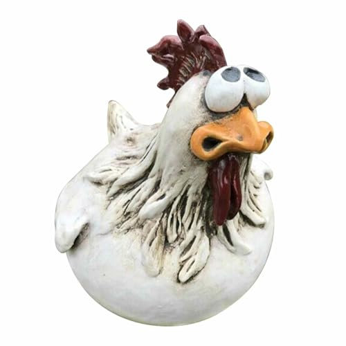 Statue de poulet, clôture de poulet, décoration de jardin, tabouret de clôture, en céramique, poulet, décoration de jardin, décoration de jardin, pour terrasse, balcon, cour, pelouse