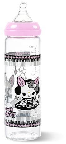 LittleForBig Adult Baby Bottle Ultra Printed Specialty Oversized Glass Feeding Bella Goth Brat Pattern