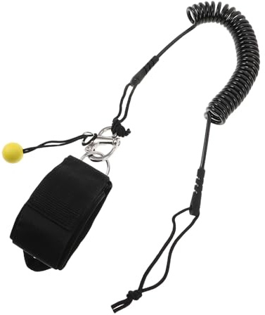 Mipcase SUP Leash Corda Gamba per Paddleboard e Longboard Cinturino Caviglia Coil Resistente con Rilascio Rapido per Surf e Paddleboarding Nero